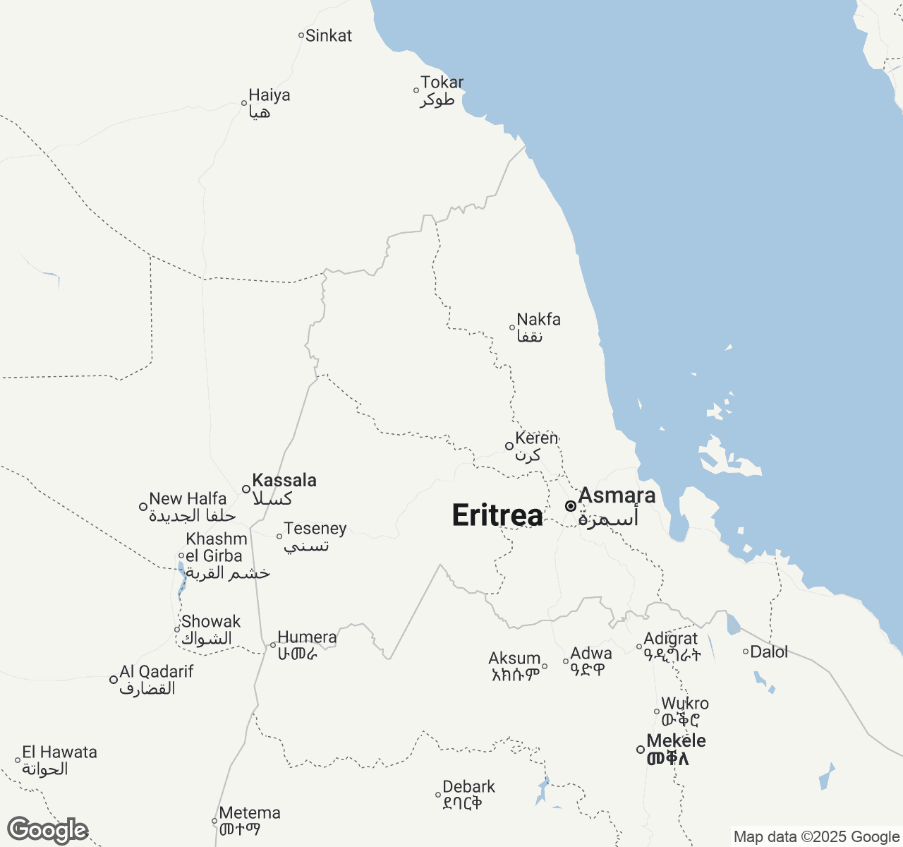 Map of Eritrea